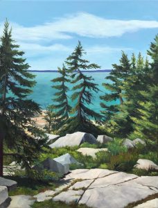 Patty Porter • <em>Schoodic VII</em> • Oil on canvas • 18“×24“ • $550.00<a class="purchase" href="https://state-of-the-art-gallery.square.site/product/patty-porter-schoodic-vii/227?cp=true&sa=false&sbp=false&q=false&category_id=32" target="_blank">Buy</a>