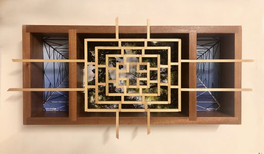 Eva M. Capobianco • <em>FLT – Map 19, Lattice, Trees and Tower</em> • Photos and re-used wood • 24“×12“×4“ • $475.00<a class="purchase" href="https://state-of-the-art-gallery.square.site/product/eva-m-capobianco-flt-map-19-lattice-trees-and-tower/274" target="_blank">Buy</a>