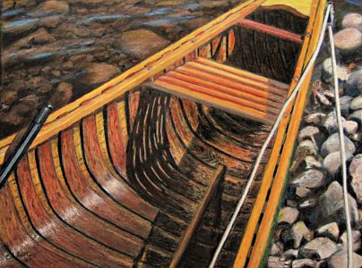 Ed Brothers • <em>Salmon Brook Canoe</em> • Oil pastel • 11½“×8½“ • NFS