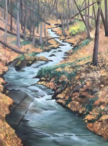 Patty Porter • <em>Covert Gorge</em> • Oil on convass • 16“×24“ • $900.00<a class="purchase" href="https://state-of-the-art-gallery.square.site/product/patty-porter-covert-gorge/238" target="_blank">Buy</a>