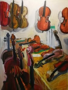 Irina Kassabova • <em>To the Luthier</em> • Oil on canvas • 30“×40“ • $630.00<a class="purchase" href="https://state-of-the-art-gallery.square.site/product/irina-kassabova-to-the-luthier/405" target="_blank">Buy</a>