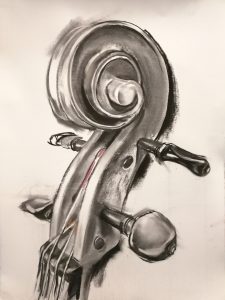 Irina Kassabova • <em>The Scroll II</em> • Charcoal and pastel • 30“×39“ • $425.00<a class="purchase" href="https://state-of-the-art-gallery.square.site/product/irina-kassabova-the-scroll-ii/578" target="_blank">Buy</a>
