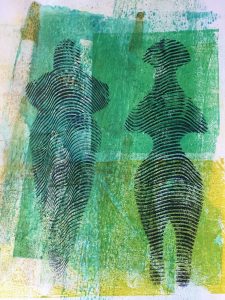 Patricia Brown • <em>Primordial #28</em> • Mono-print, acrylic on paper • 11“×14“ • $50.00